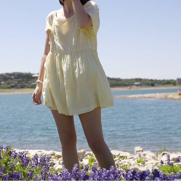 Mellow Yellow Asymmetrical Shoulder Dress - Picture 2 of 6